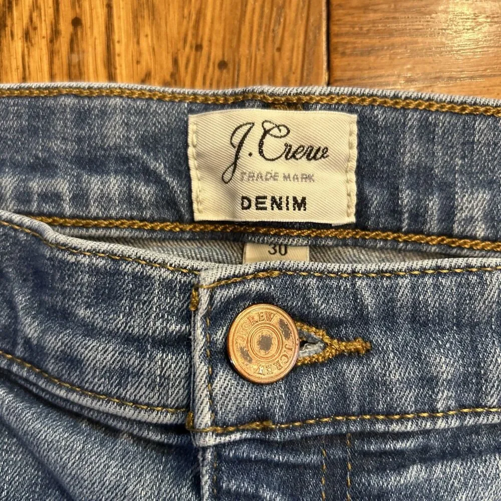 J. Crew Denim Roll Cuff Shorts Indigo Blue Sz 30 Mid Rise 3” Inseam $79 Western